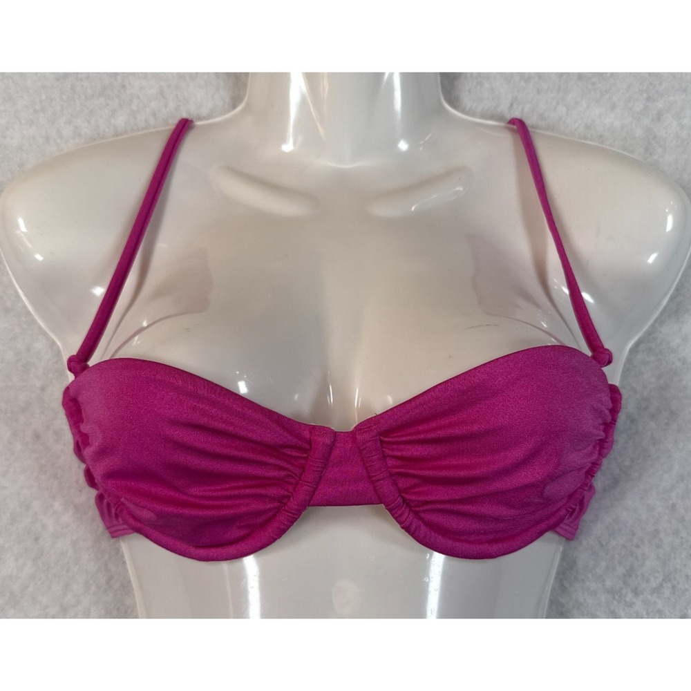 PacSun Swim Womens XS Pink Underwire Bandeau Adjustable Straps NWT